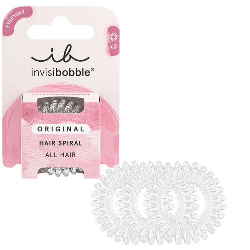 Резинки для волос Invisibobble Invisibobble Эластичный Спираль Прозрачный 3 штук