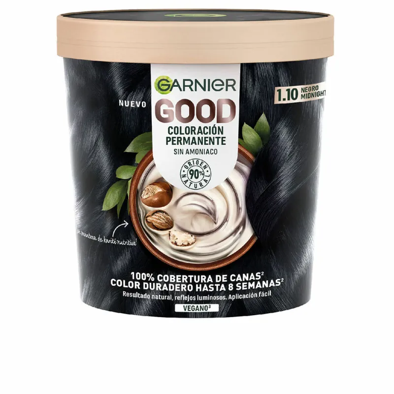 Nuolatinės spalvos dažymo kremas Garnier Good Nº 1.10 Negro Midnight Nº 1.10-Negro 217 ml