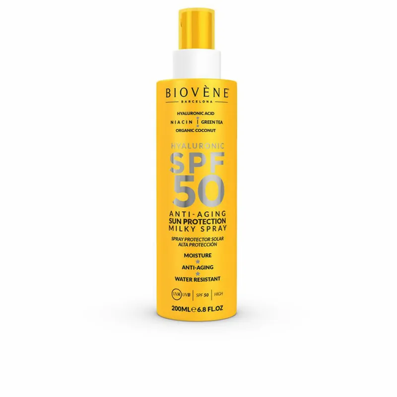 Sauļošanās pieniņš Biovène HYALURONIC ANTI-AGING Spf 50 200 ml Pret-novecošanās