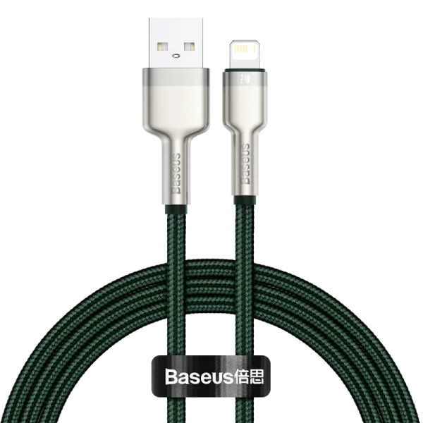 USB cable for Lightning Baseus Cafule, 2.4A, 1m (green)
