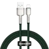 USB cable for Lightning Baseus Cafule, 2.4A, 1m (green)