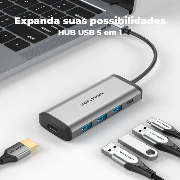 USB Hub Vention CNBHB Grey