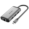 USB Centrmezgls Vention CNCHB Melns Pelēks