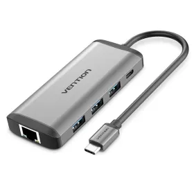 USB Centrmezgls Vention CNDHB Sudrabains