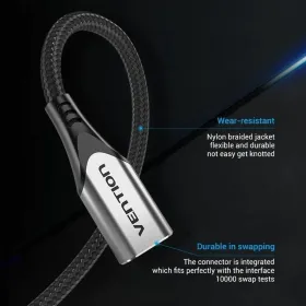 USB Pikendusjuhe Vention TABHF 1 m Hall (1 Ühikut)