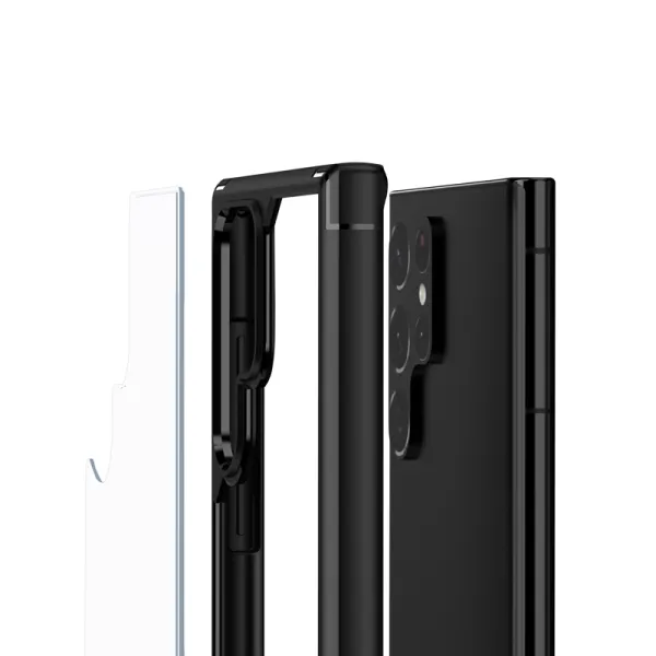 Crong Hybrid Clear Cover - Samsung Galaxy S22 Ultra Case (Black)