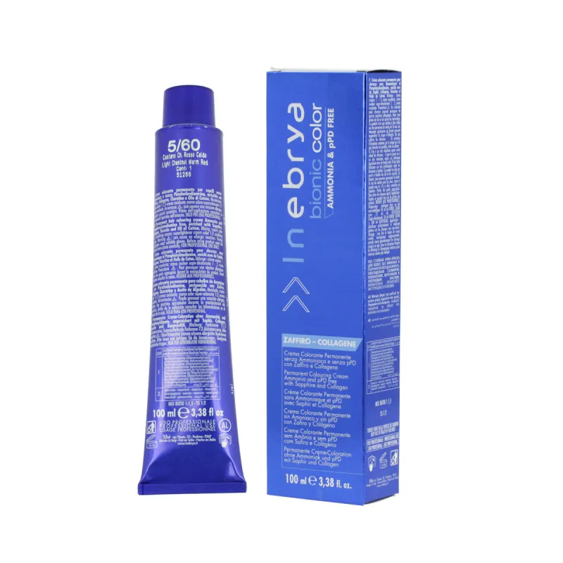 Ilgalaikiai dažai Inebrya Bionic Color Nº 5/60 Light Chestnut Warm Red 100 ml