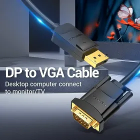 DisplayPort - VGA adapteri Vention HBLBJ Musta 5 m