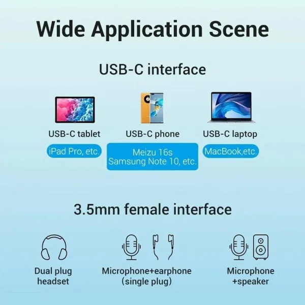 USB-C uz Jack 3.5 mm Adapteris Vention BGPHY