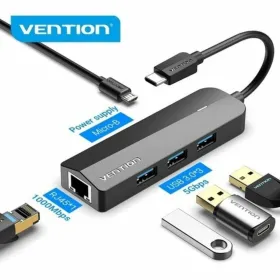 USB Centrmezgls Vention TGPBB Melns (1 gb.)