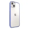 Speck Presidio Perfect-Clear with Impact Geometry - iPhone 15 Plus / 14 Plus Case with MICROBAN Coating (Clear / Grounded Purple