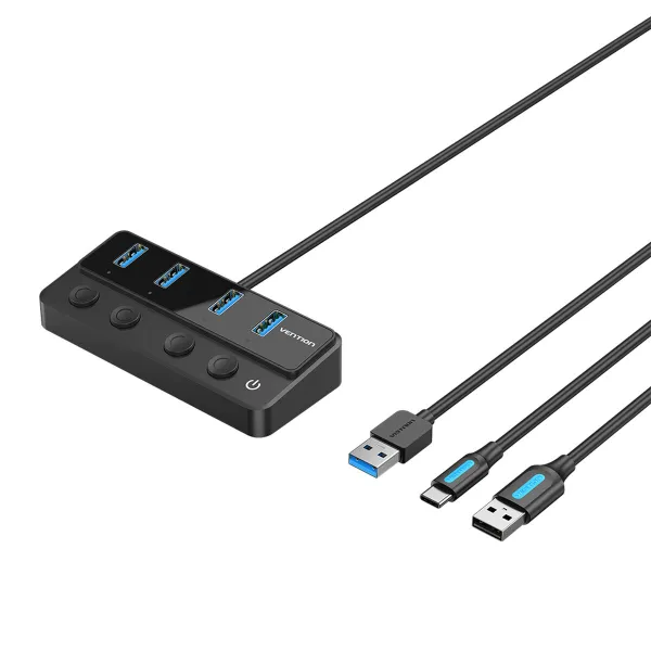 USB Centrmezgls Vention CHWBF Melns
