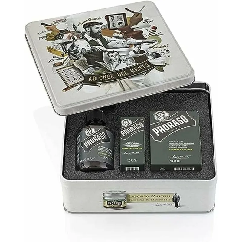 Habeme hoolduskomplekt Proraso Cypress & Vetyver 3 Tükid, osad