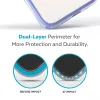 Speck Presidio Perfect-Clear with Impact Geometry - iPhone 15 Plus / 14 Plus Case with MICROBAN Coating (Clear / Grounded Purple