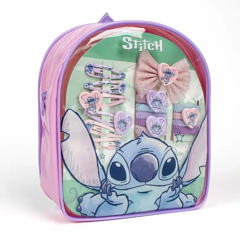 Детский рюкзак с аксессуарами для волос Stitch Разноцветный