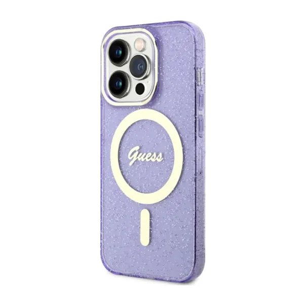 Guess Glitter Gold MagSafe - Case for iPhone 14 Pro Max (Purple)