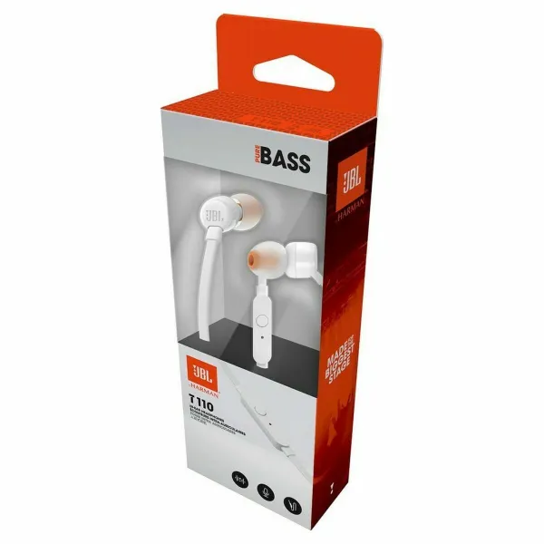 Ausinės su mikrofonu JBL T110 Balta