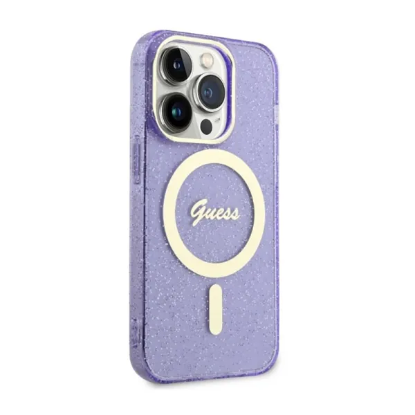Guess Glitter Gold MagSafe - Case for iPhone 14 Pro Max (Purple)