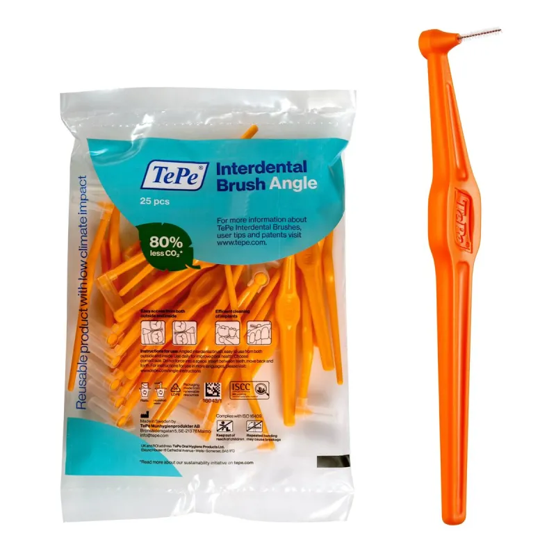 Hambavahe harjad Tepe Angle Oranž 0,45 mm 25 Ühikut