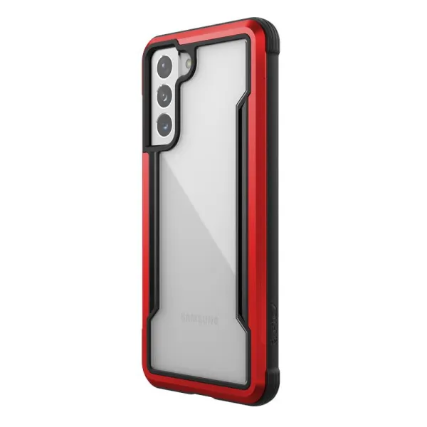 X-Doria Raptic Shield - Aluminum case for Samsung Galaxy S21 (Antimicrobial protection) (Red)