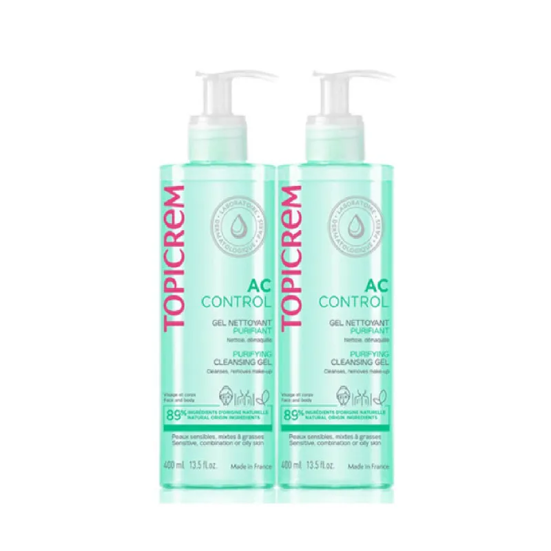 Facial Cleanser Topicrem AC Control 2 x 400 ml