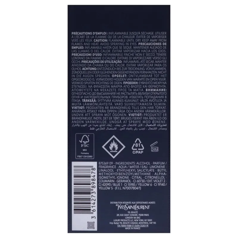 Vyrų kvepalai YSL Y Pour Homme Eau de Parfum Intense EDP 100 ml
