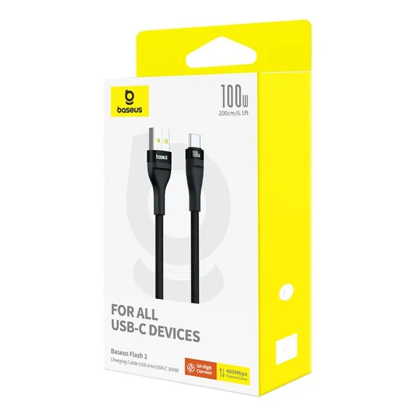 USB A - USB-C kabelis Baseus P10311804111-01 Juoda 2 m