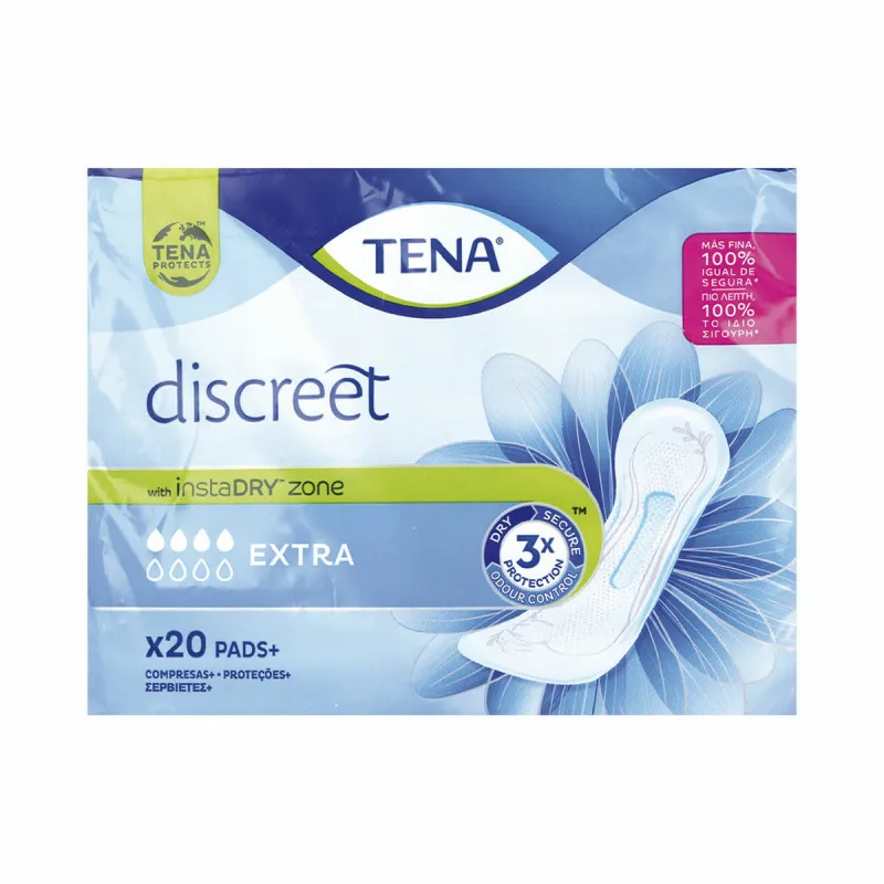 Обычные прокладки без крылышек Tena Discreet Extra 20 штук