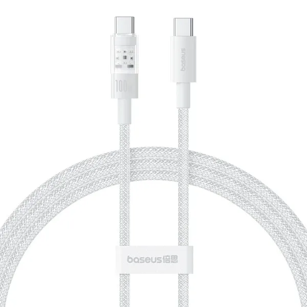 USB-C - USB-C kaapeli Baseus P10373000211-00 Balts 1 m