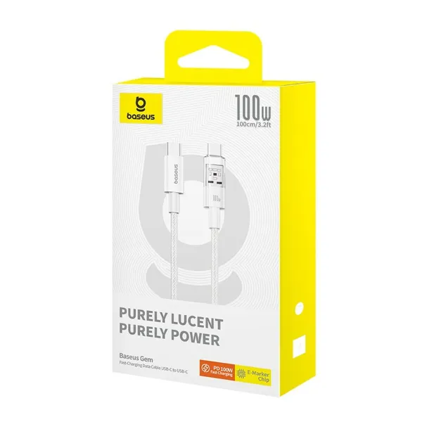 USB-C - USB-C kaapeli Baseus P10373000211-00 Balts 1 m