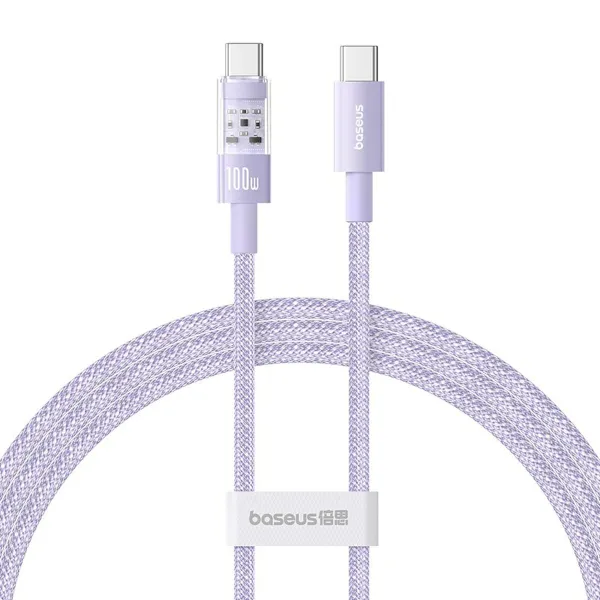 USB-C - USB-C kabelis Baseus P10373000511-00 Purpurinis 1 m