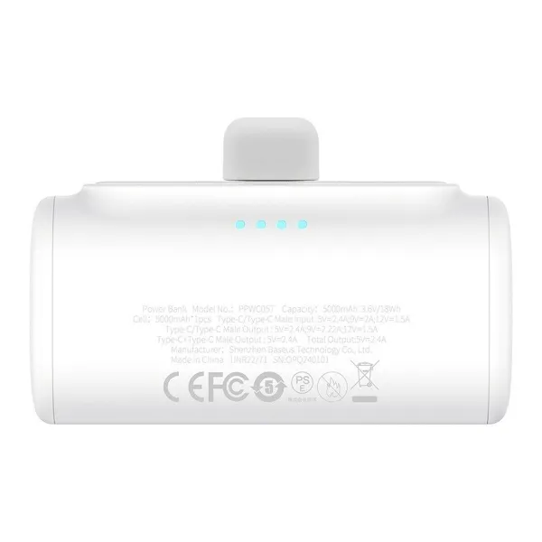 Powerbank Baseus P10068306213-00 Valge 5000 mAh