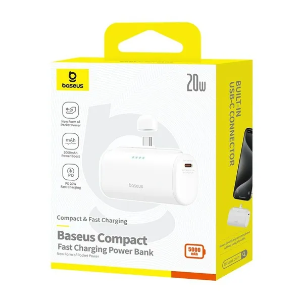 Powerbank Baseus P10068306213-00 Valge 5000 mAh