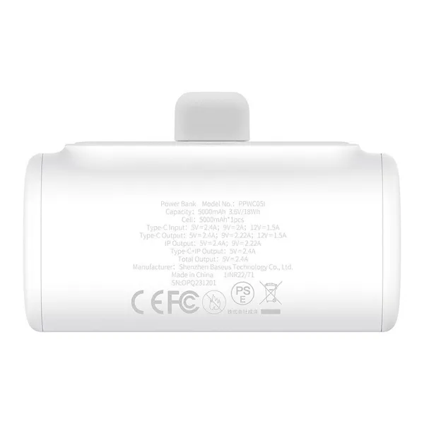 Powerbank Baseus P10068307213-00 White 5000 mAh