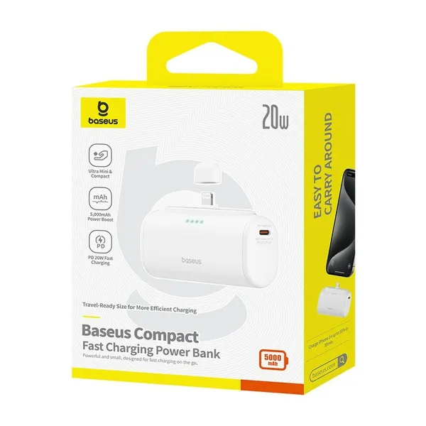 Powerbank Baseus P10068307213-00 Balts 5000 mAh