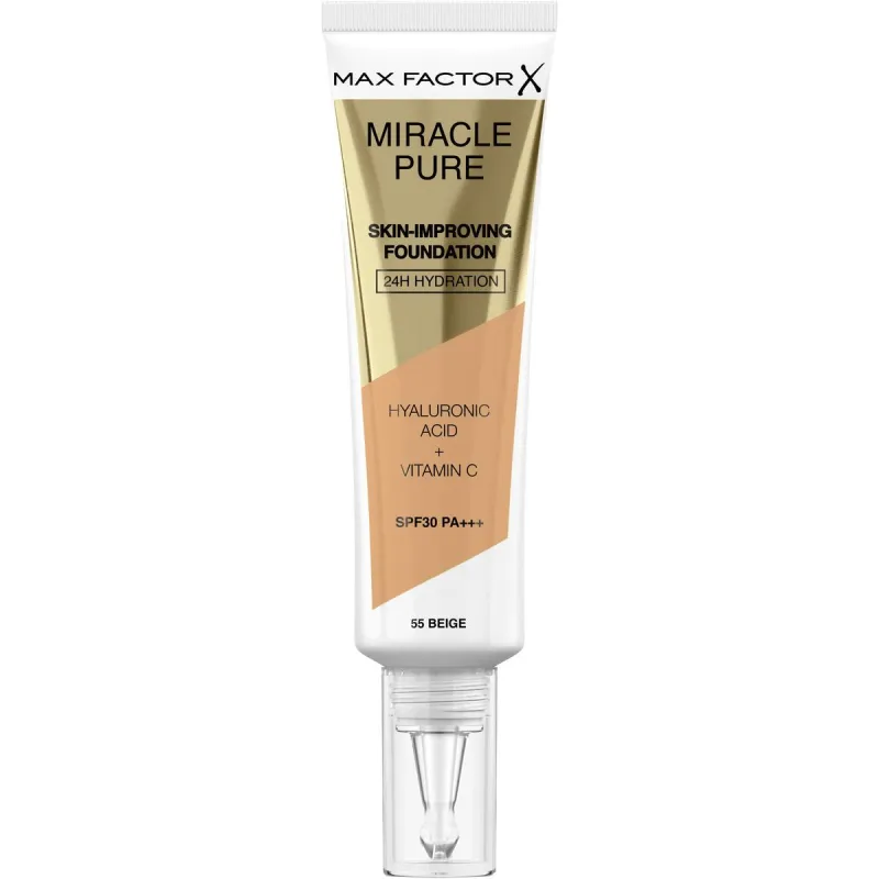 Nestemäinen meikin pohjustusaine Max Factor Miracle Pure 55-beige Nº 55-beige Spf 30 30 ml