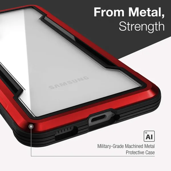 X-Doria Raptic Shield - Aluminum case for Samsung Galaxy S21 (Antimicrobial protection) (Red)