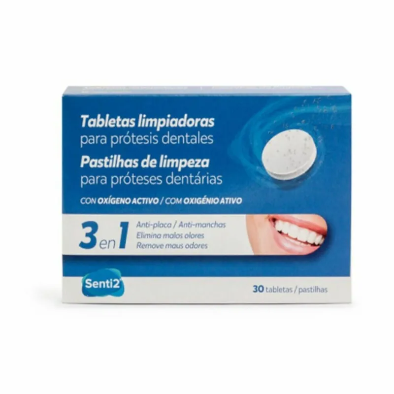 Valymo tabletės dantų protezams Senti2 SAN 027 30 vnt.