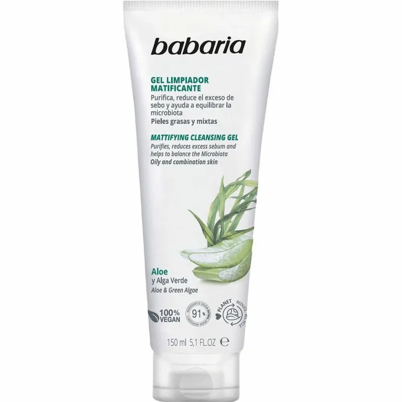Näo puhastamise geel Babaria Aloe Vera 150 ml Matistav viimistlusvahend