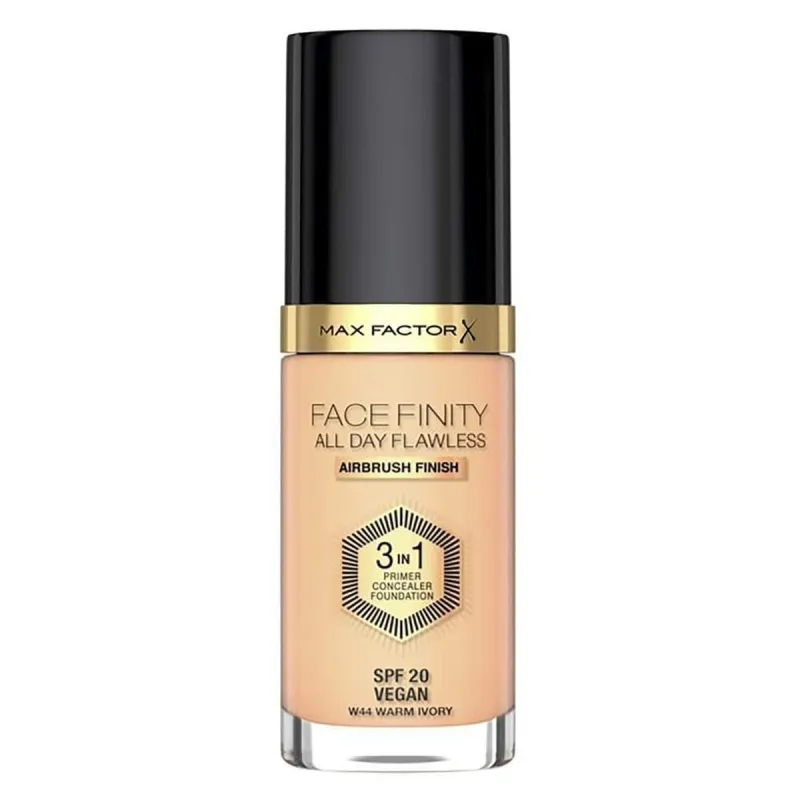 Grima Bāzes Krēms Max Factor Facefinity Nº 44-warm ivory Spf 20 30 ml 3-vienā
