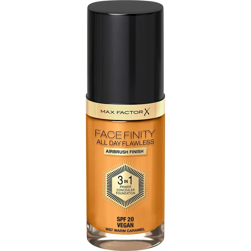 Kremas-makiažo pagrindas Max Factor Facefinity All Day Flawless In Nº 87 Warm caramel Nº 87-Warm Caramel 30 ml 3 viename