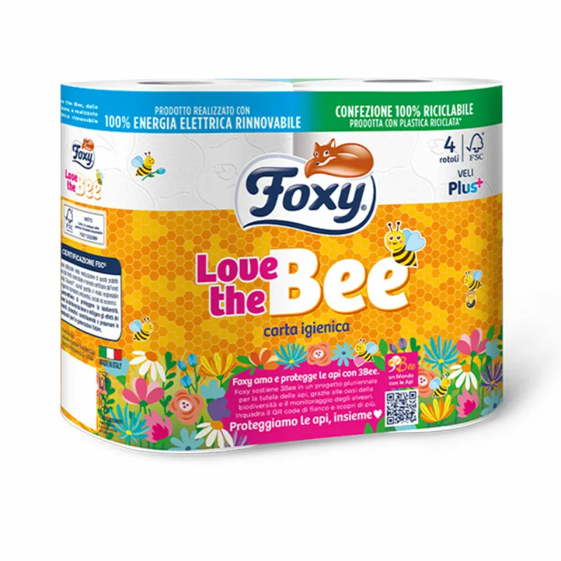 Tualettpaberi Rullide Foxy Love the bee (4 Ühikut)