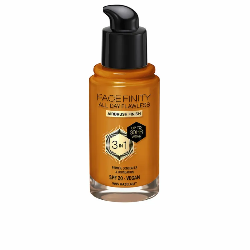 Grima Bāzes Krēms Max Factor Face Finity All Day Flawless Nº W95 Hazelnut W95-Hazelnut Spf 20 30 ml 3-vienā