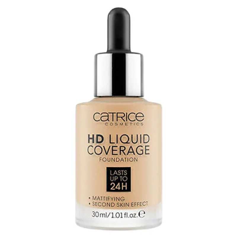 Nestemäinen meikin pohjustusaine Catrice HD Liquid Coverage Nº 032 Nude beige Nº 032-Nude Beige 30 ml