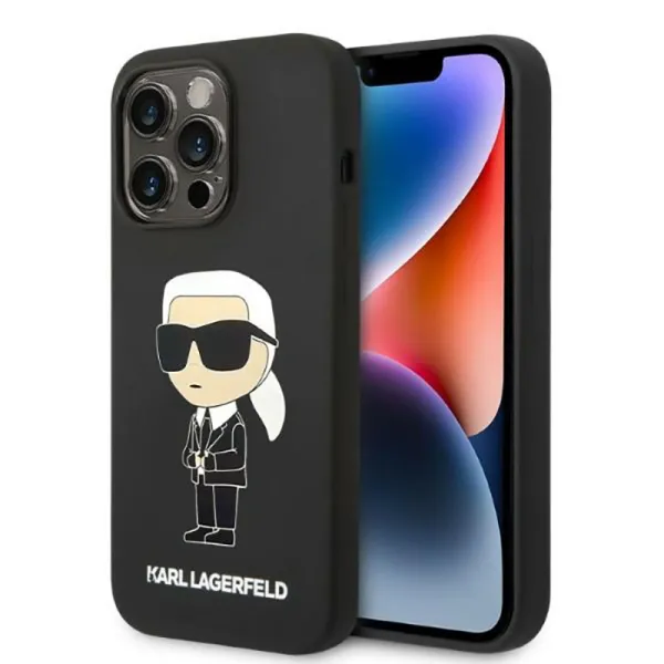 Karl Lagerfeld Silicone NFT Ikonik MagSafe - Case for iPhone 14 Pro Max (Black)
