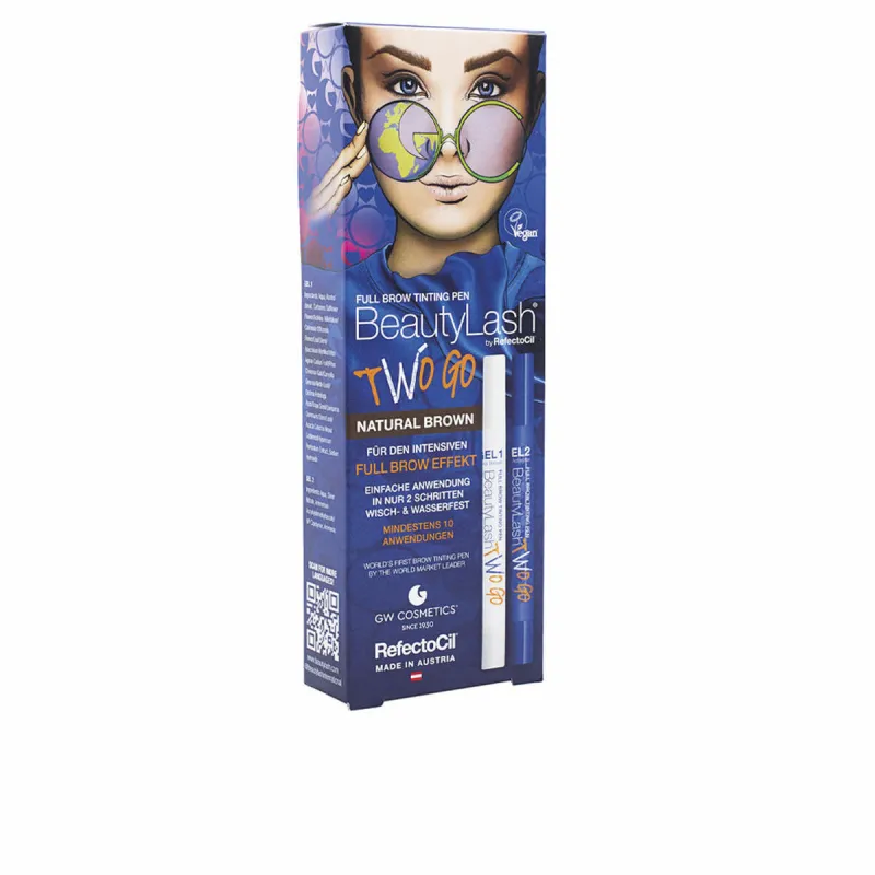 Blakstienų dažai RefectoCil BeautyLash Two Go Natural Brown 2 Dalys