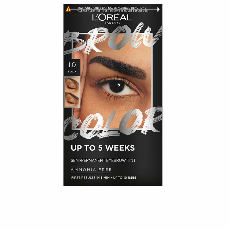 Краска для бровей L'Oreal Make Up BROW COLOR Nº 1.0 Black Nº 1.0-Black полупостоянных 4 Предметы