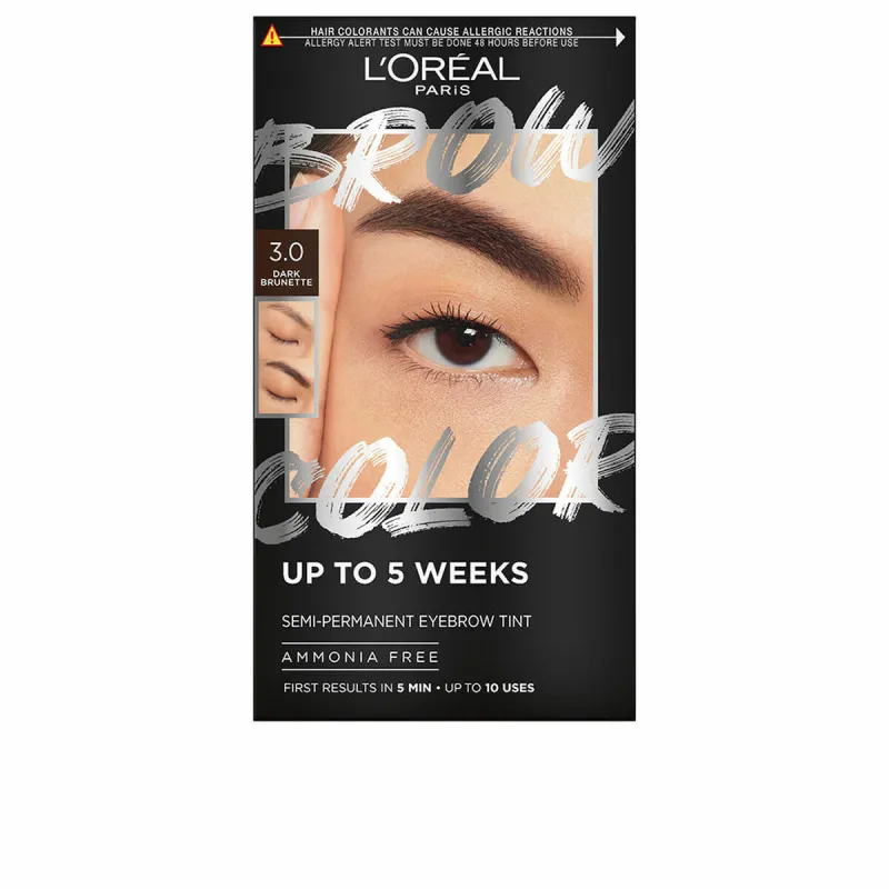 Краска для бровей L'Oreal Make Up BROW COLOR Nº 3.0 Dark brunette Nº 3.0-Dark Brunette полупостоянных 4 Предметы