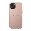 Guess Saffiano Metal Logo Stripes - Case for iPhone 14 Plus (Pink)