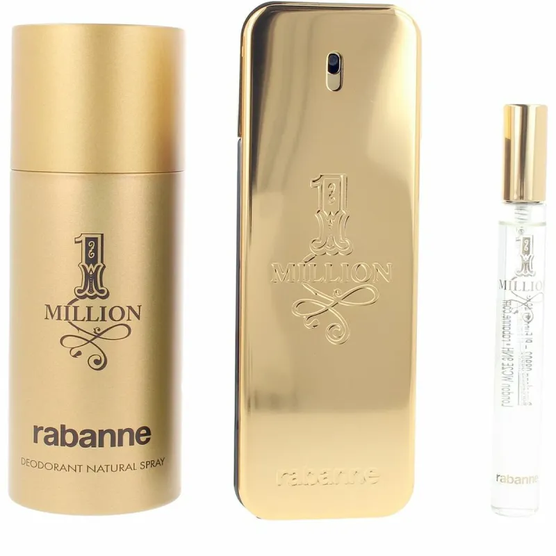 Miesten parfyymisetti Paco Rabanne 1 MILLION 3 Kappaletta
